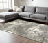 2' X 3' Gray And Ivory Distressed Abstract Scatter Rug
